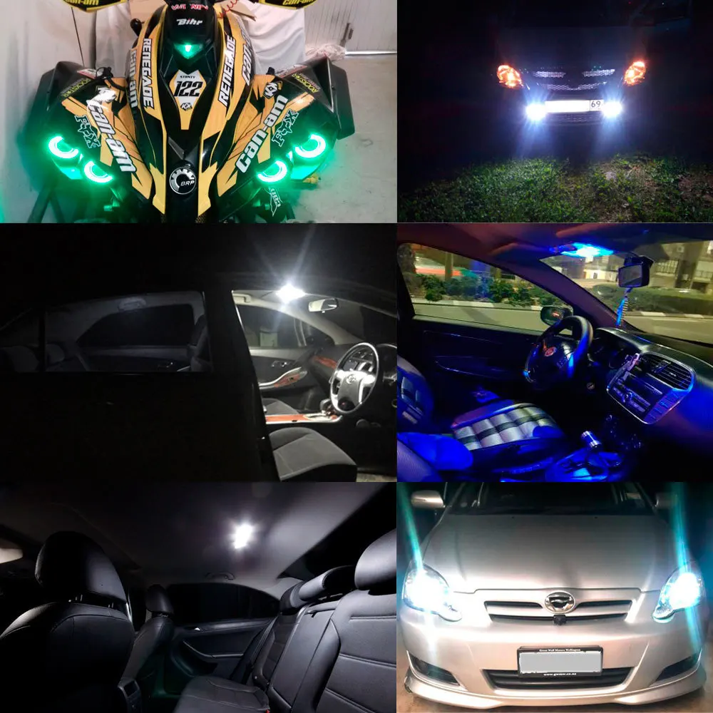 Hviero T10 W5W Red COB LED Silicagel Waterproof 194 501 Wedge Led Car Marker Light Reading Dome Lamp Auto Parking Bulbs for lada DC 12V