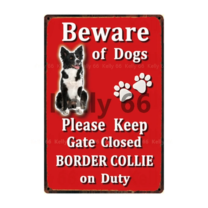 [Kelly66] Pet Остерегайтесь собак бульдог граница терьер оловянный Плакат Металлический Знак Домашний Декор Бар настенная живопись 20*30 см размер Dy108