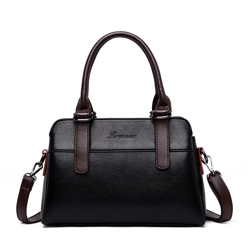 VANDERWAH новые женские ручные сумки-шопперы для женщин роскошные кожаные сумки женские сумки дизайнерские сумки - Цвет: BLACK