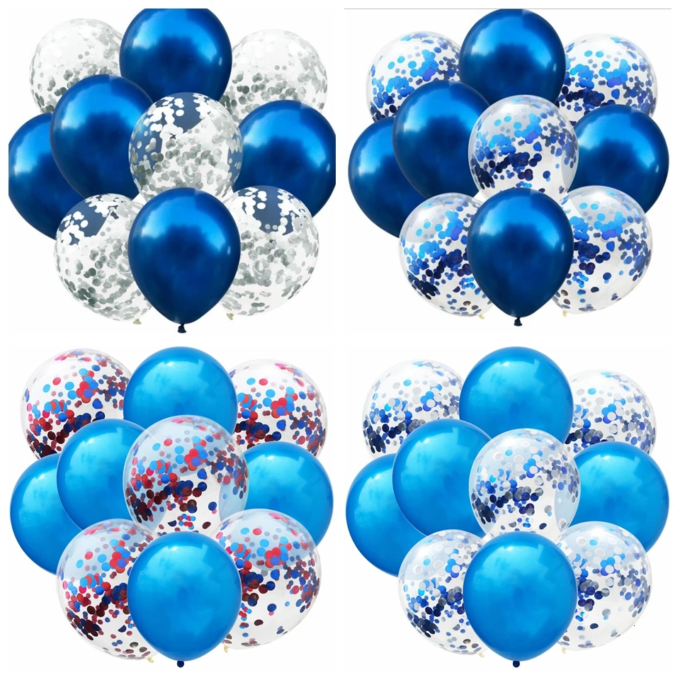 10 шт. Металлические Синие цвета 12 дюймов латексные шары золотые конфетти воздушные шары надувной шар для дня рождения свадебные принадлежности