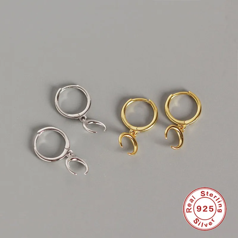 

ROXI Crescent Moon Small Hoop Earrings for Women Gold Silver Color Piercing Earrings Boho Jewelry 925 Sterling Silver Earrings