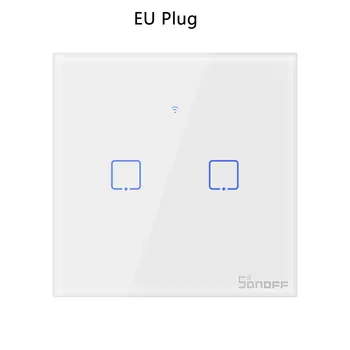 

T0/T1/T2/T3 EU PLUG TX Wifi Touch Wall Light Wireless Switch Smart Home 1/2/3 Gang Voice/APP Remote Control With Alexa Google