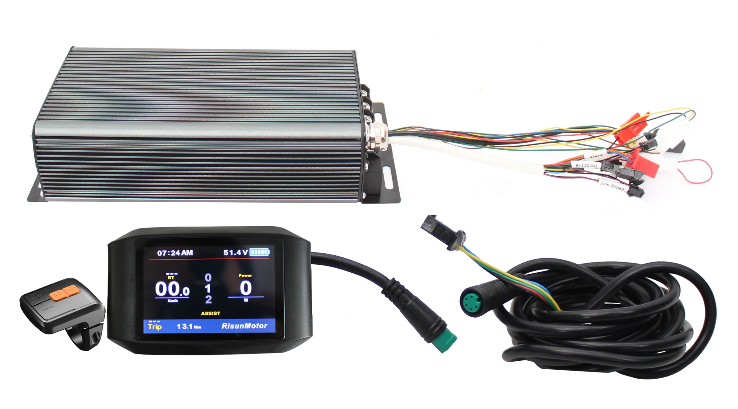 RisunMotor 36V 48V 1000W Ebike Controller+LCD+Throttle+PAS+Speed Sensor+Brake