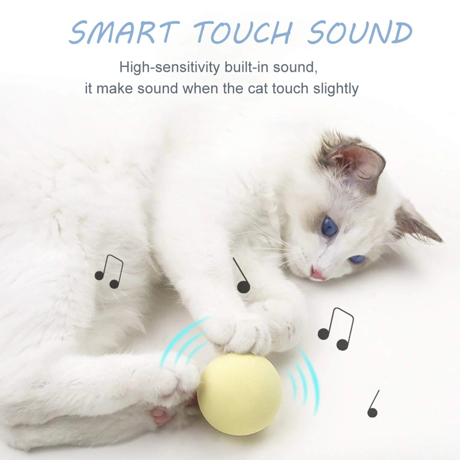 Smart Cat Toys Interactive Ball Catnip Cat Training Toy New Gravity Smart Touch Sounding Pet Toys Squeak Toys Ball