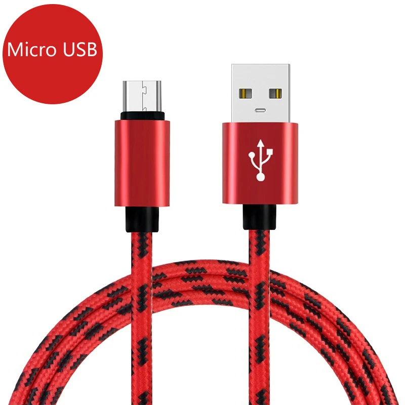 V8 Android Зарядное устройство длиной 1 м USB 2,0 микро USB зарядное устройство для xiaomi 1s 2 2s 3 4S Redmi 2 s/3 s/3X/4X/Note 3/Note 4/5 plus s2 - Цвет: Красный