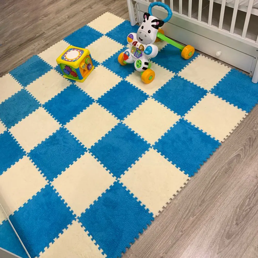 

10Pcs/Lot Children's Rug Soft Plush Baby Play Mat Toys Eva Foam Kids Rug Puzzle Children's Mat Interlock Floor Playmat 30*30 CM