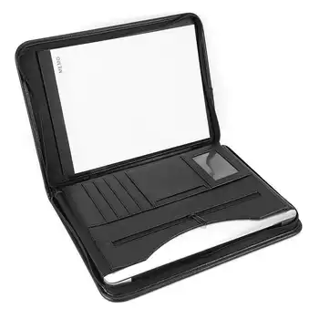 

A4 Zipped Conference Folder Business PU Leather Document Portfolio Case Organise A4 Folder Portfolio Zipped PU Leather Organiser