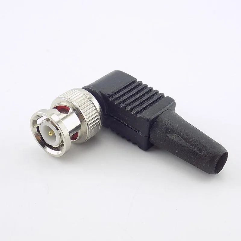 10pcs BNC Male Connector 90 degree adapter for Twist-on Coaxial RG59 Cable CCTV video audio diy Security System J17 | Безопасность и
