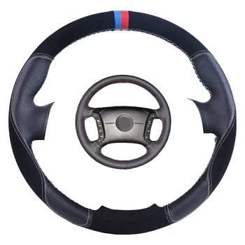 

Artificial leather car steering cover hand-stitched steering wheel braid for BMW E46 318i 325i E39 E53 X5