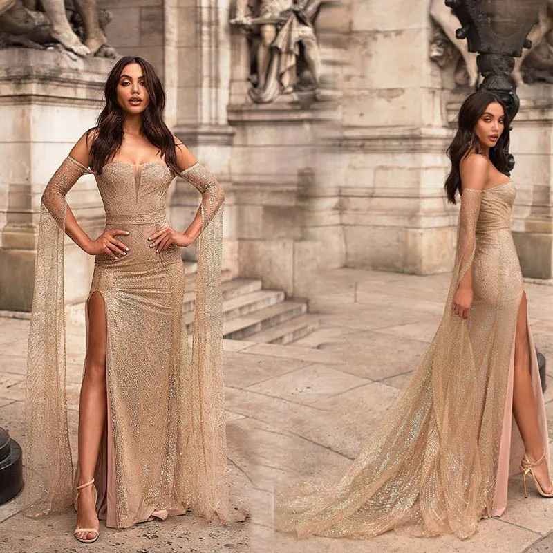 

2019 Europe And America Foreign Trade New Style WOMEN'S Dress Wish Amazon Hot Selling-Raglan Sleeve Tube Top Dress Slit Long Ski
