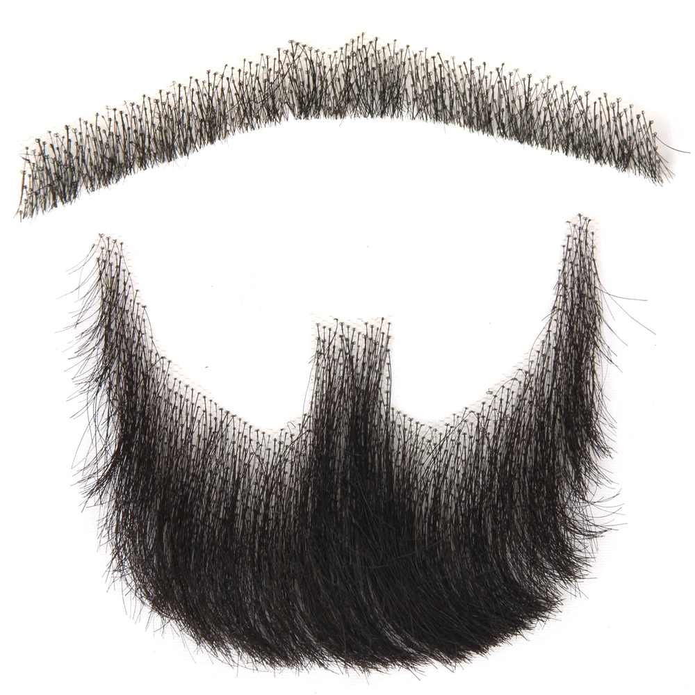 feito à mão bigode remy cabelo cosplay suíço