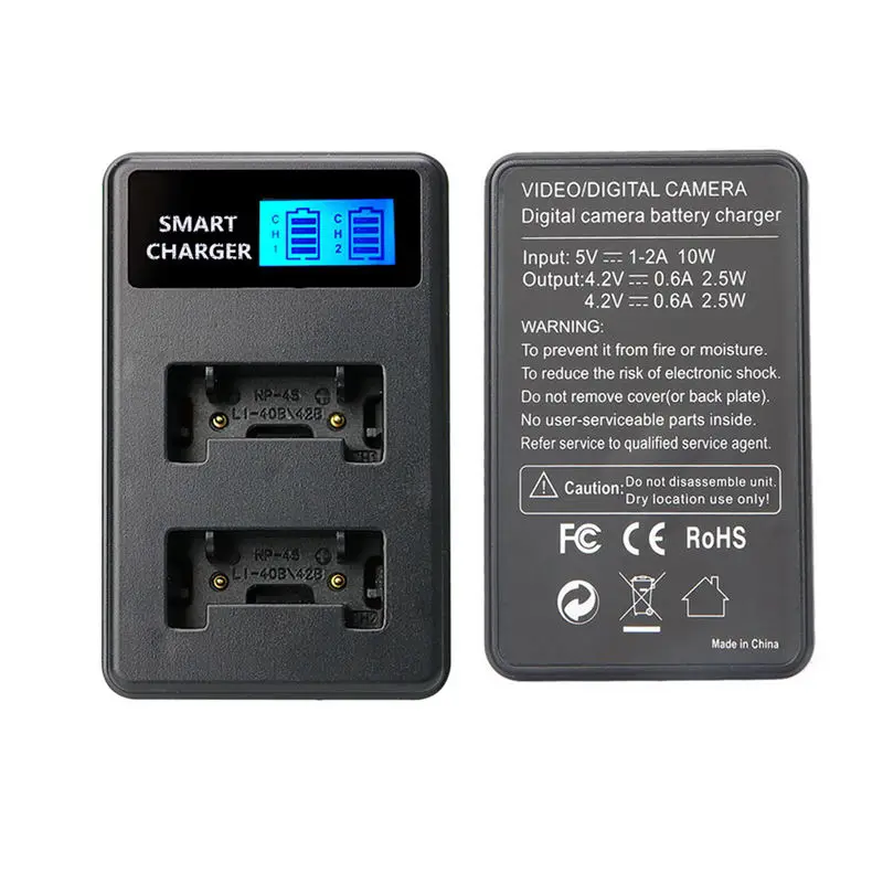 Горячая 3c-для Li-40B En-El10 Li63 Np-80 K7006 Ds-6365 Usb ЖК-дисплей двойной порт зарядное устройство для Fujifilm Fuji Np-45 Np Fe-350 G