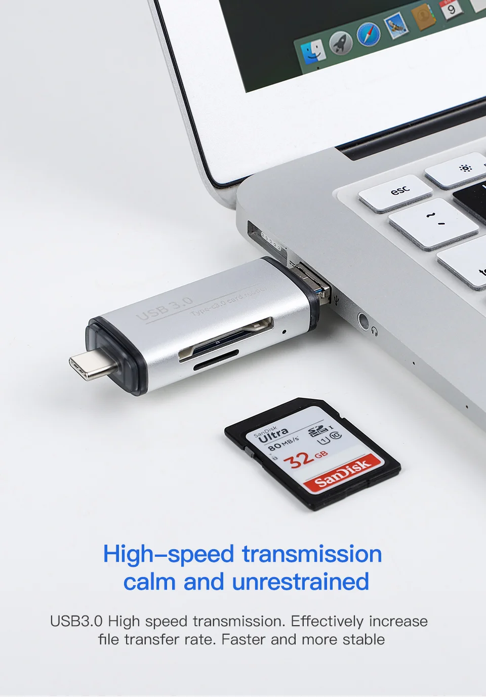 KUULAA Тип C OTG кард-ридер с USB женский интерфейс для ПК USB 3,0 чтение TF кард-ридер адаптер Компьютерные принадлежности