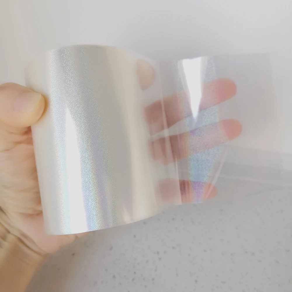 종이 또는 플라스틱에 핫 스탬핑 홀로그램 모래 투명 호일, DIY 패키지 상자, 로트 당 8cm x 120m