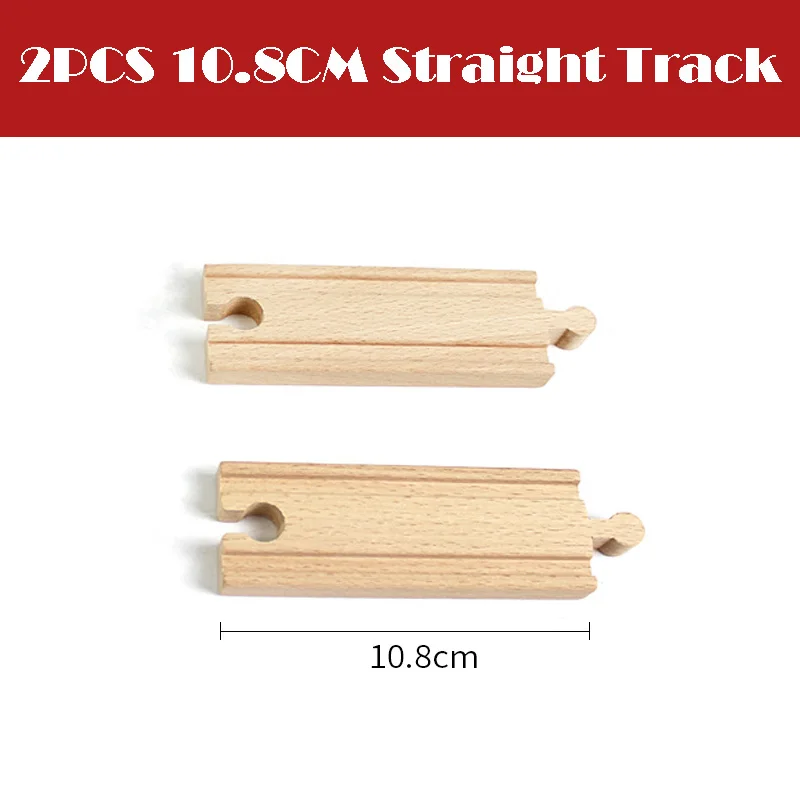 1pcs Wooden Track Parts Beech Wooden Train Track Racing Railway Train Toys Accessories fit for Brand Tracks for Children Gift 18