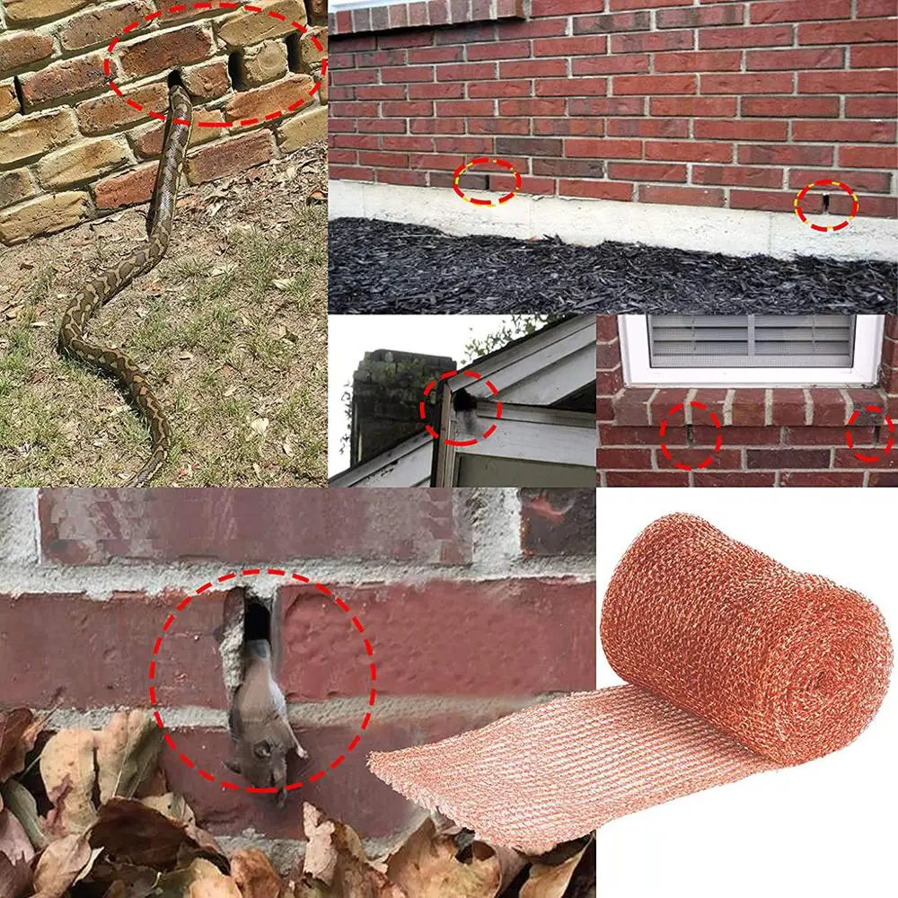 Copper Mesh Filter 12.7cm*3m Woven Copper Mesh Wire Filter Screen for Brewing Distillation Snake Snail Rat Mouse Pest Control