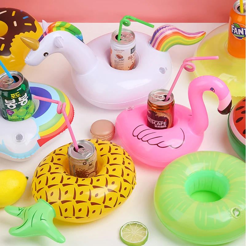 Été bébé piscine jouets gonflable porte-boissons Flamingo boissons support de verre flotteurs Bar sous-verres dispositifs de flottaison