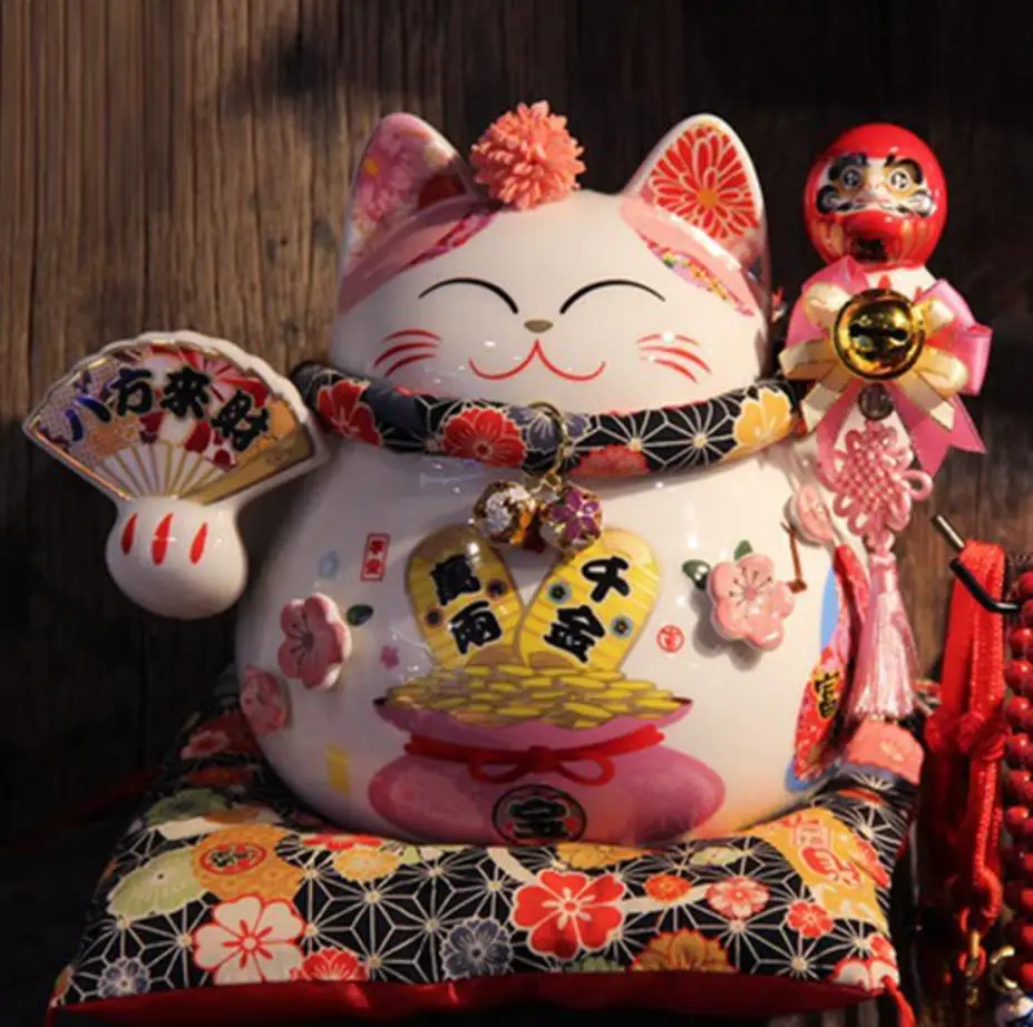 Chat Chinois Porte-Bonheur, Chat Porte-Bonheur, Tirelire, avec Coussin  Rouge, avec Cloches, Santé Richesse Céramique, Figurines Innovantes, Chat  Tirelire Argent, Décoration De La Maison, 12 * 10 C : : Cuisine et  Maison