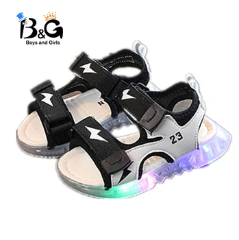 

B&G Kid's LED Light Sandals Children's Portable Slippers Breathable Hook&Look Anti-slip Baby Shoes Toddler 2020