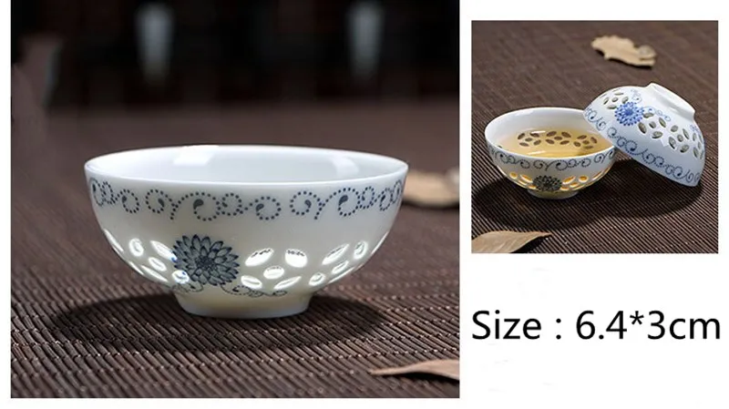 Полая керамическая чайная чашка, маленькие фарфоровые чаши пуэр, посуда для напитков, Офисная чайная церемония, чайные чашки, чайная посуда, чашка