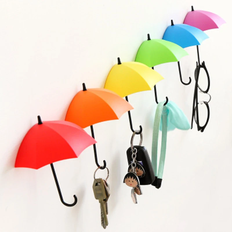3 шт./лот, креативный бесшовный держатель в форме зонта, для украшения дома, стеллаж для хранения, для кухни, мелких предметов, крюк, аксессуары для ванной комнаты