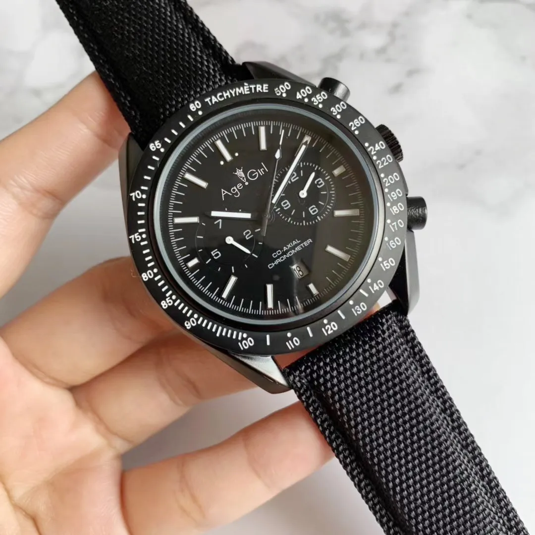 

Luxury Brand New Men Automatic Mechanical Speed Racing Luminous Ceramic Sapphire Full Black Brown Canvas Leather Sport Watches