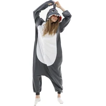 Ferocious Shark Pajamas Cartoon One Piece Pijama Women Men Suit Onesies For Adults Fleece Couple Raccoon Kigurumi Onesies Aliexpress