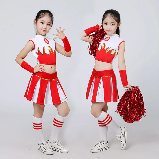 2 pezzi costumi Cosplay per bambini per ragazza Cheerleader Costume scuola  ragazze festa di carnevale capretto uniformi Cheerleader senza maniche -  AliExpress