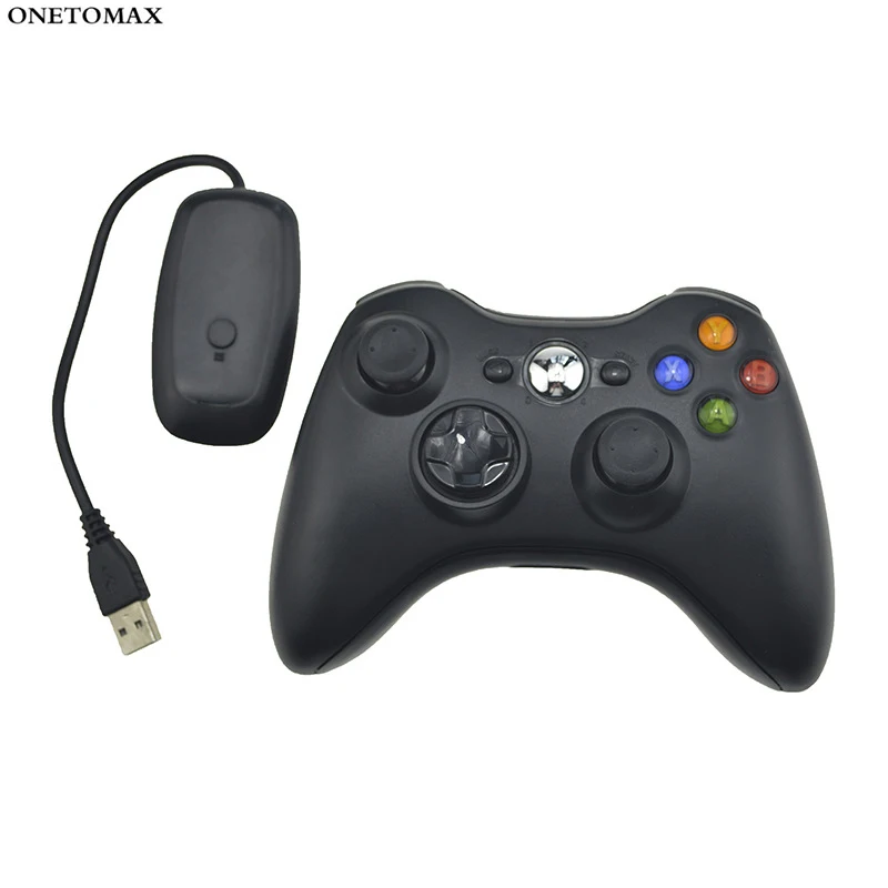 Геймпад для xbox 360 беспроводной контроллер для xbox 360 контроллер Джойстик для xbox 360 ПК игровой контроллер геймпад джойстик приемник - Цвет: Black Wireless