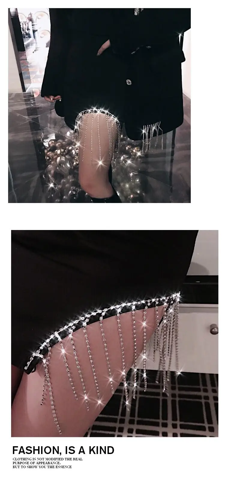 Новая мода женщин сексуальная высокая талия bodycon Туника ассиметричное, неправильной формы стиль Кристалл Стразы кисточкой Короткие мини вечерние Клубные юбки
