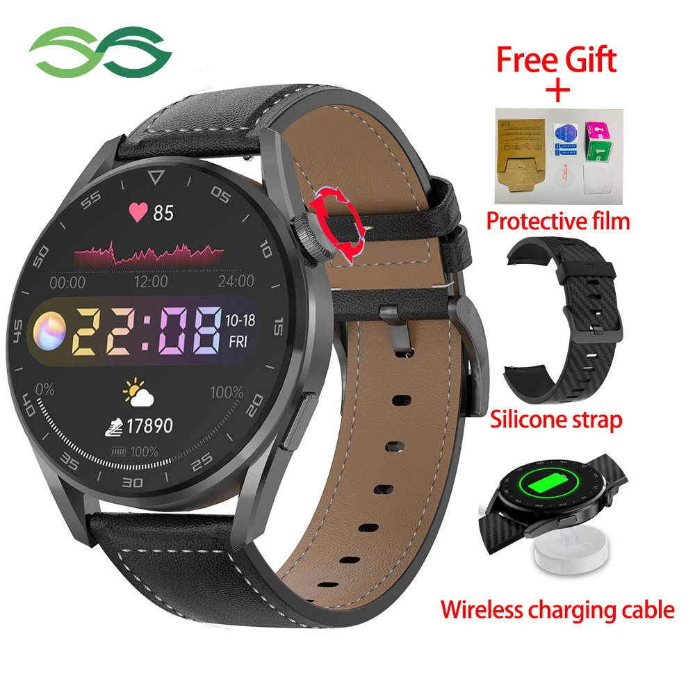 DT3 Pro Men Smart Watch IP68 Waterproof Music Play BT Phone Call Wirelsss Charging 100+ Watch Face Screen Smartwatch For Androi