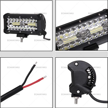 

ECAHAYAKU 2pcs 120W 7inch Led Work Light Bar for Tractor Boat Off-Road Truck Suv Atv Spot Flood Combo 12V 24V Led Working Lights