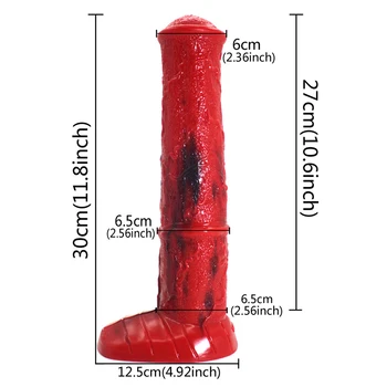 Red Mix Black Animal Dildo horse dildo dog wolf Realistic Pig Penis Dildo Sex Toys For Women Anal Dick Masturbadores Femininos. 2