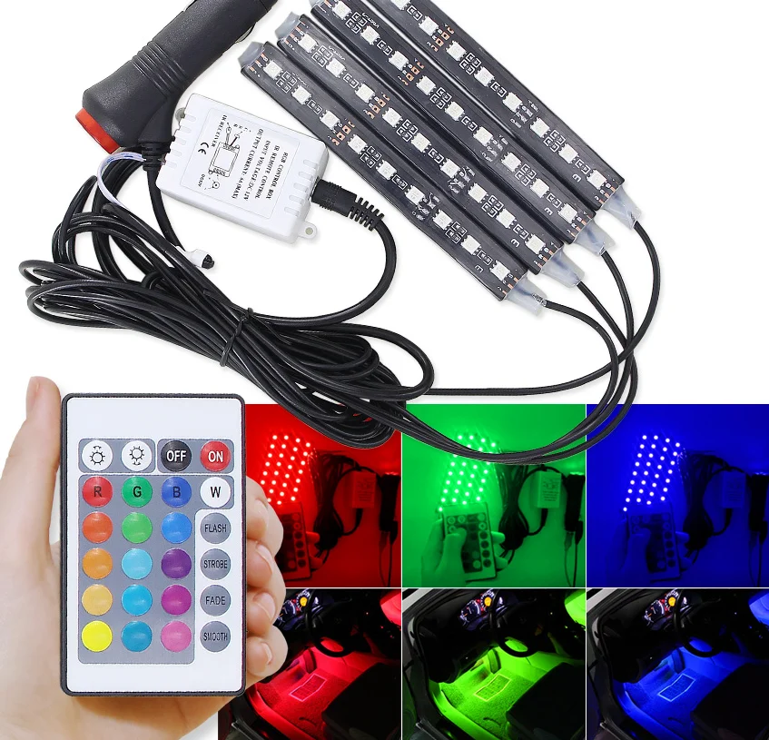 Автомобильный RGB USB СВЕТОДИОДНЫЙ цветной светодиодный светильник в форме автомобиля атмосферная лампа внутреннего освещения 12 В
