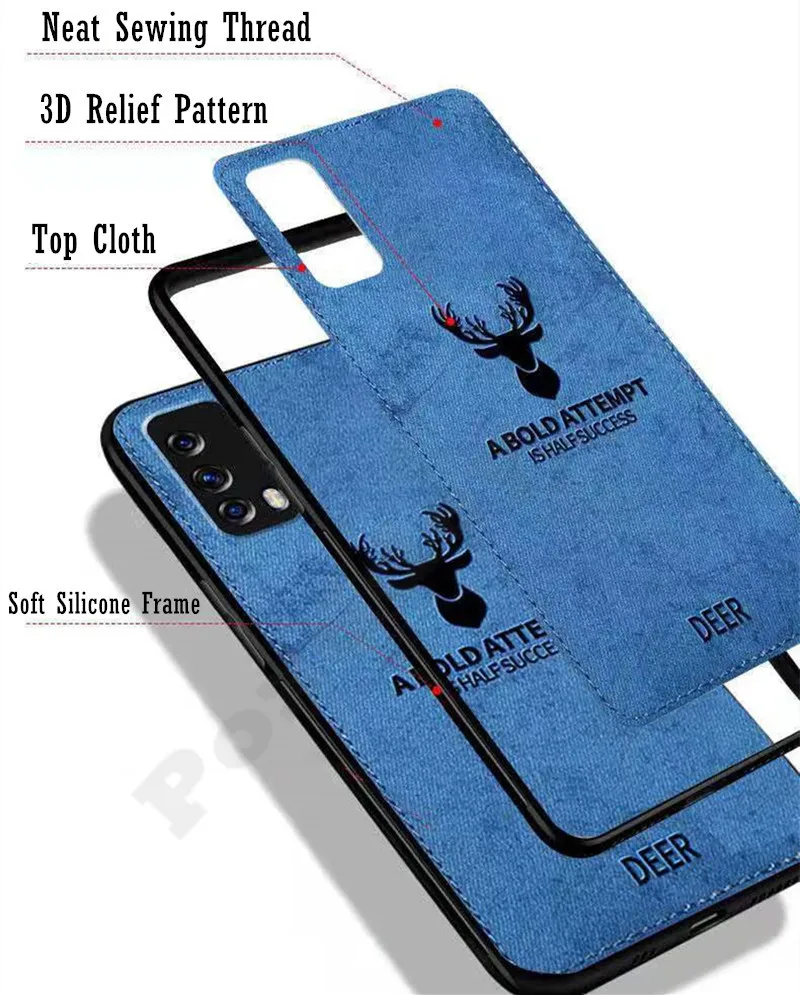 huawei pu case Cloth Phone Case For Huawei Y5 Y6 Y7 Prime 2018 Y9 2019 2020 P Smart 2021 Z Y9s Y7a Y9a Y5p Y6p Y7p Y8p 3D Elk Deer Cover Shell cute phone cases huawei