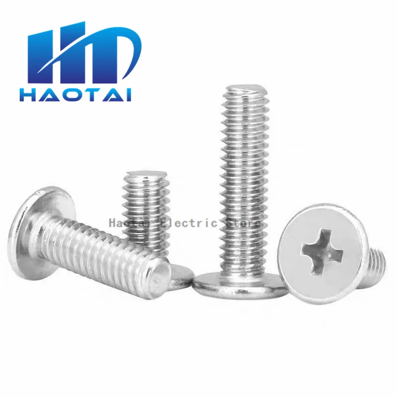 50 un M1.2-M3 Mini Micro Cruz de cabeza plana Phillips Ultra Delgada Oblea Tornillo