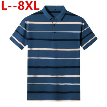 

Plus size 8xl 6xl 5xl 4xl Style Striped 2019 Brand Fashion Polo Shirts Short Sleeve Men Summer Cotton Breathable Tops Tee
