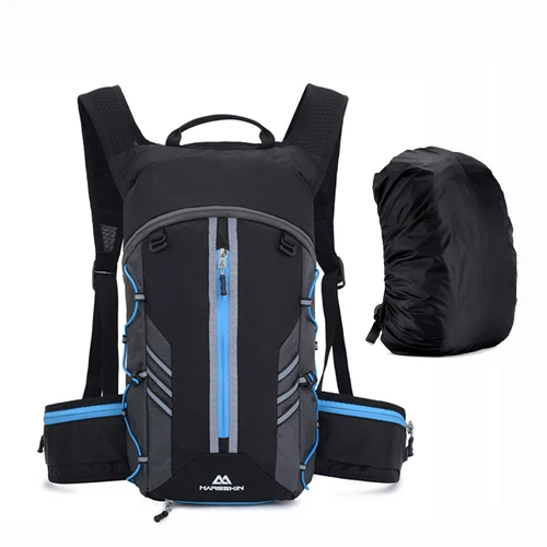 Blue N rain cover Сумка для бега 10L велосипедный рюкзак Trail Cycling Marathon Run Рюкзак гидратация мужская сумка для воды Спортивная Бутылка велосипед назад жилет пакет - Цвет: Blue N rain cover