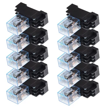 

10Pcs Coil Power Relay LY2NJ DPDT 8 Pin HH62P JQX-13F with Socket Base
