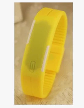 yellow Светодиодный цифровые Часы, электронные наручные Часы для влюбленных мужчин и женщин, Часы с календарем, красочные резиновые умные мужские Часы, спортивные Часы - Цвет: yellow