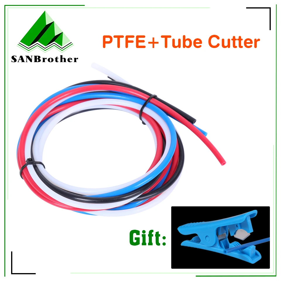 3D Printer Parts PTFE Tube Clear Teflonto Pipe 2*4MM 1.75MM Filament+Tube Cutter For V6 J-head Hotend V5 Extruder RepRap