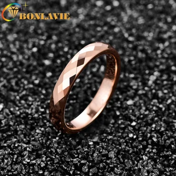 

AAA Quality Tungsten Carbide Ring 4mm Width Hammered Finish Rose Gold Color Wedding Band for Women Comfort Fit Rings