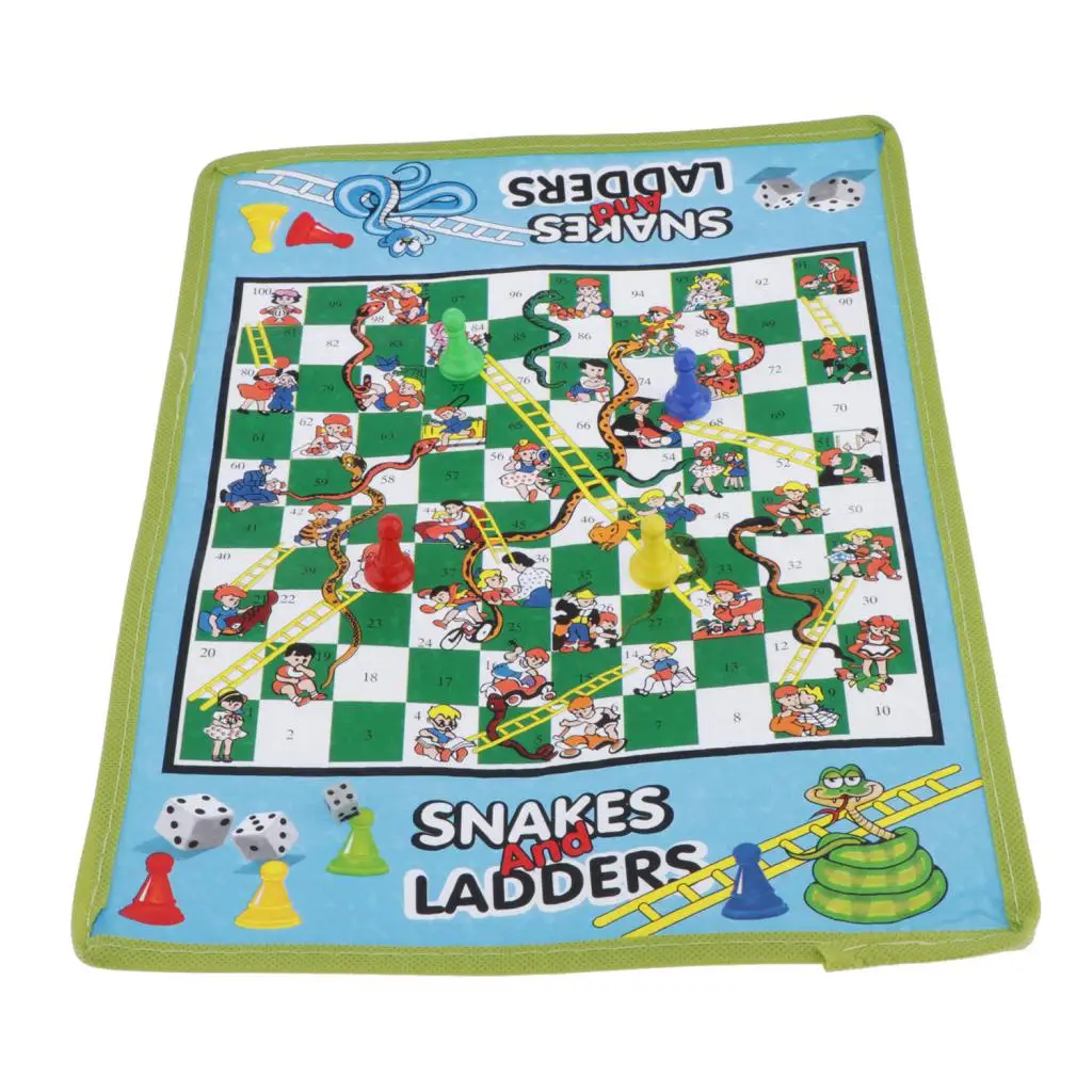 Non-woven Snakes & Ladders Traditional Family Outdoor Game Gift - 38cm*27cm