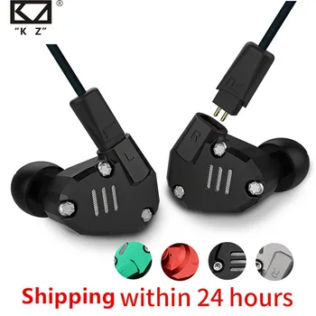 

KZ ZS6 2DD+2BA Hybrid In Ear Earphone HIFI DJ Monito Running Sport Earphones Earplug Headset Bluetooth Cable Set Earbud ZSN pro