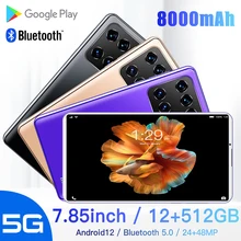 Tablette de 2021 pouces M12, 12 go de RAM, 7.85 go de ROM, 5G LTE, 24/48mp, 3440X1040, Android 12, dernière version 512