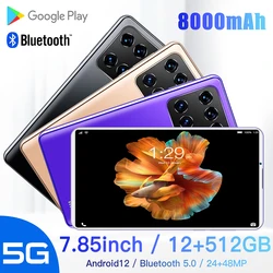 2021 mais recente m12 7.85 polegada tablet 12gb ram 512gb rom 5g lte 24/48mp 3440x1040 android 12 tablet