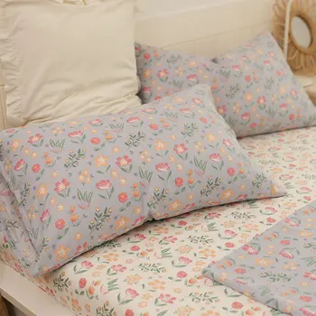 

Elegant fairyfair flower bedding set girl,cotton twin full queen King pastoral home textile bed sheet pillow case duvet cover