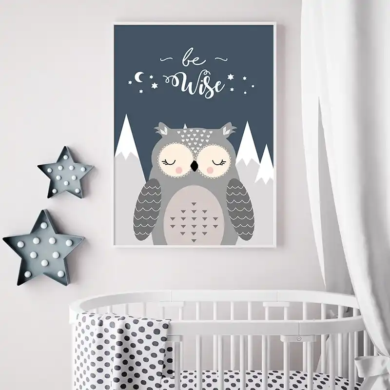 Foret Animal Renard Hibou Pepiniere Peinture Toile Dessin Anime Affiche Mur Bebe Garcon Chambre Decoration Photo Art Imprimer Nordique Enfants Aliexpress