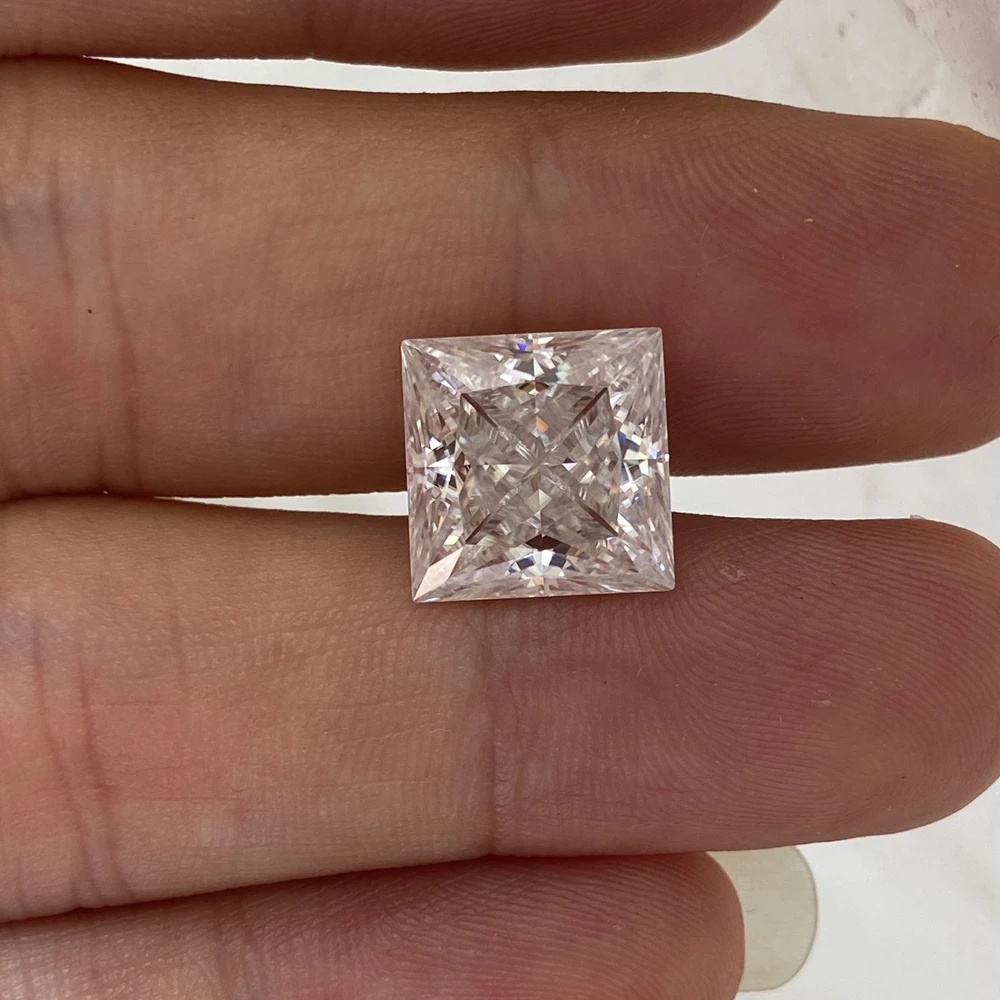 Shinning Prinecess Cut 9x9mm 4Carat S White D VVS1ynthetic Moissanite Diamond Gemstones for Ring Jewelry