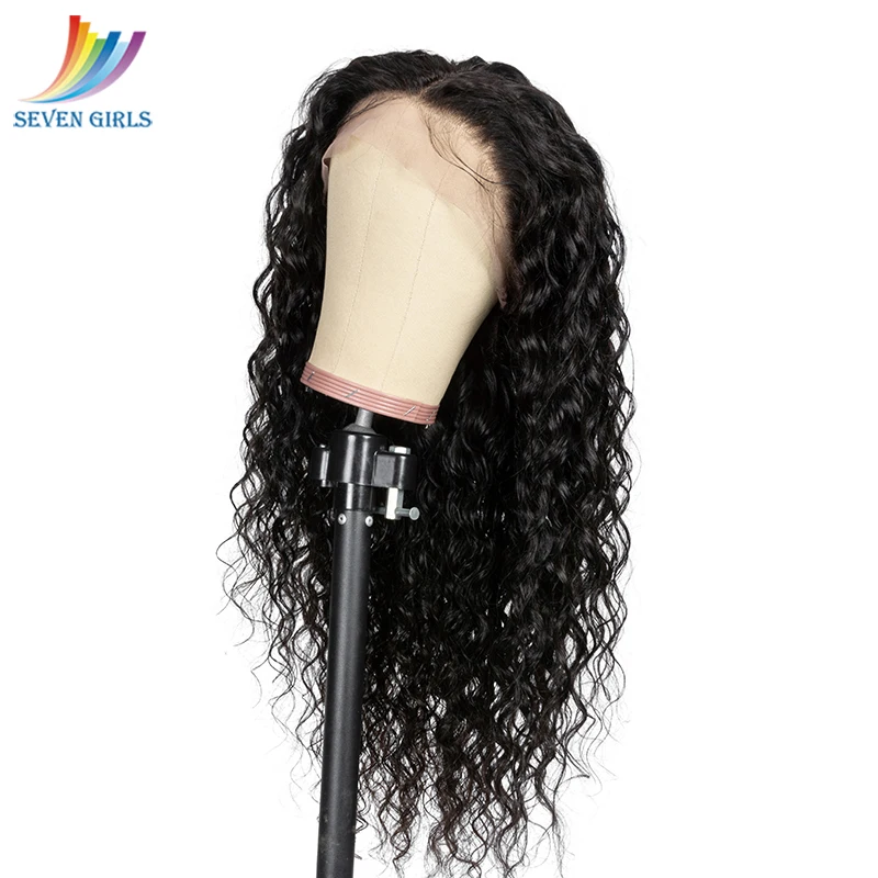 Sevengirls 13X4/13x6 Brazilian Water Wave Lace Front Human Hair Wig With Baby Hair PrePlucked Natural Hairline Remy Middle Ratio